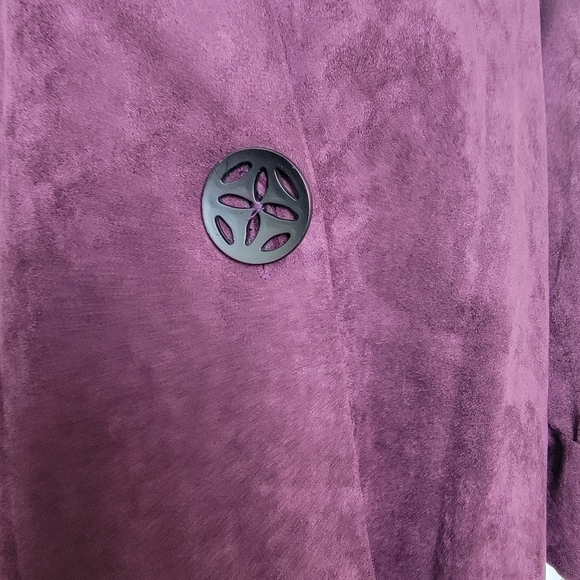 IC by Connie K faux suede asymmetrical blazer size small - Picture 3 of 5